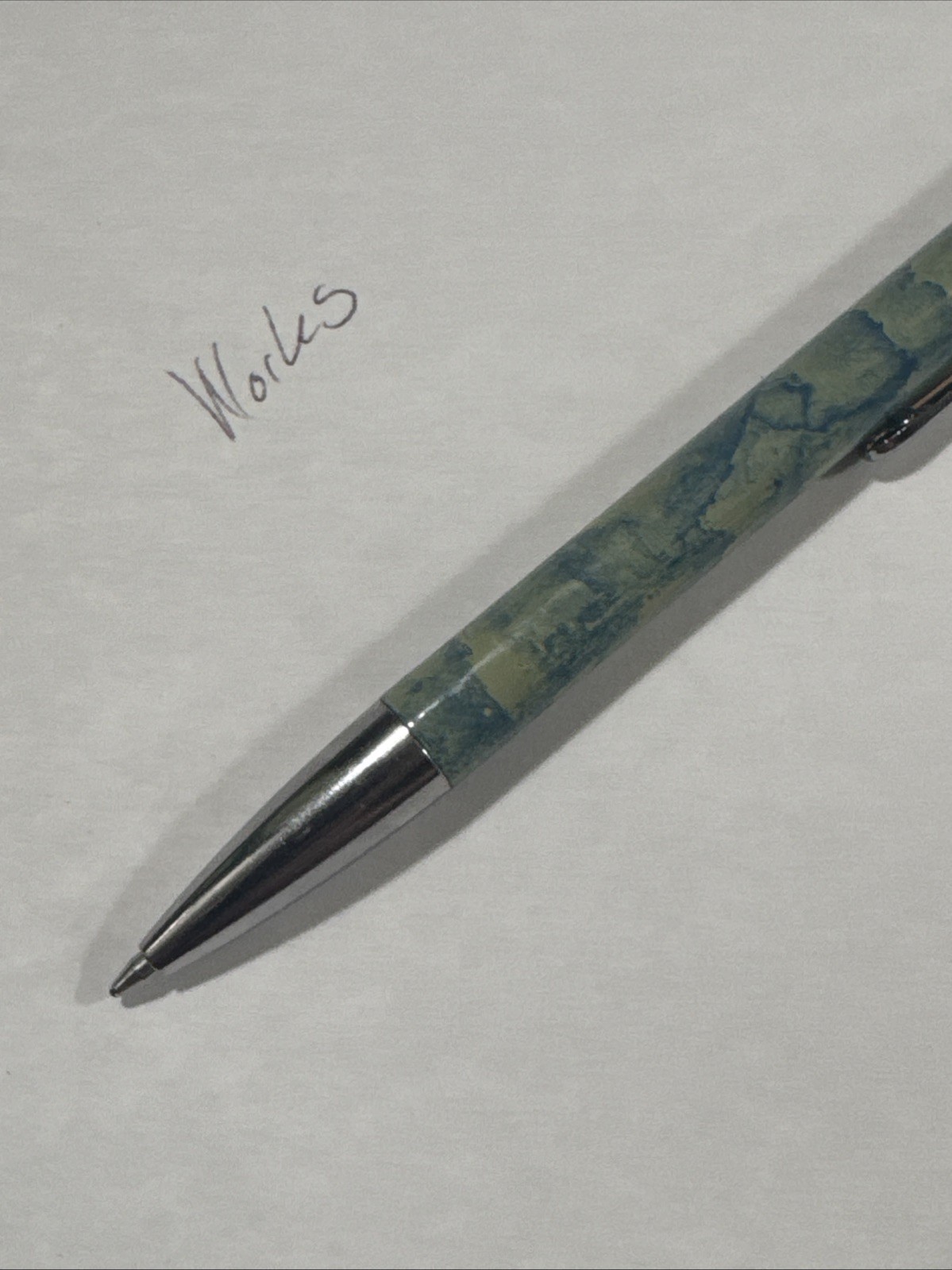 Viagra Ink Pen Drug Pharmaceutical Rep Advertising Metal BLue Green Marble WORKS