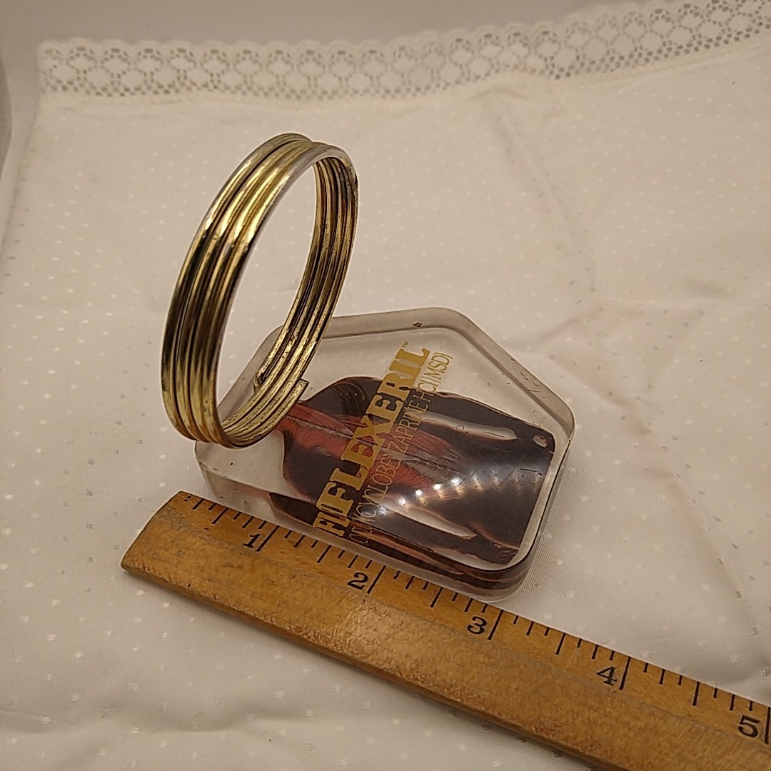Flexeril Lucite Metal Ring Letter Holder Merck Co Drug Rep Promo Pharma Vintage