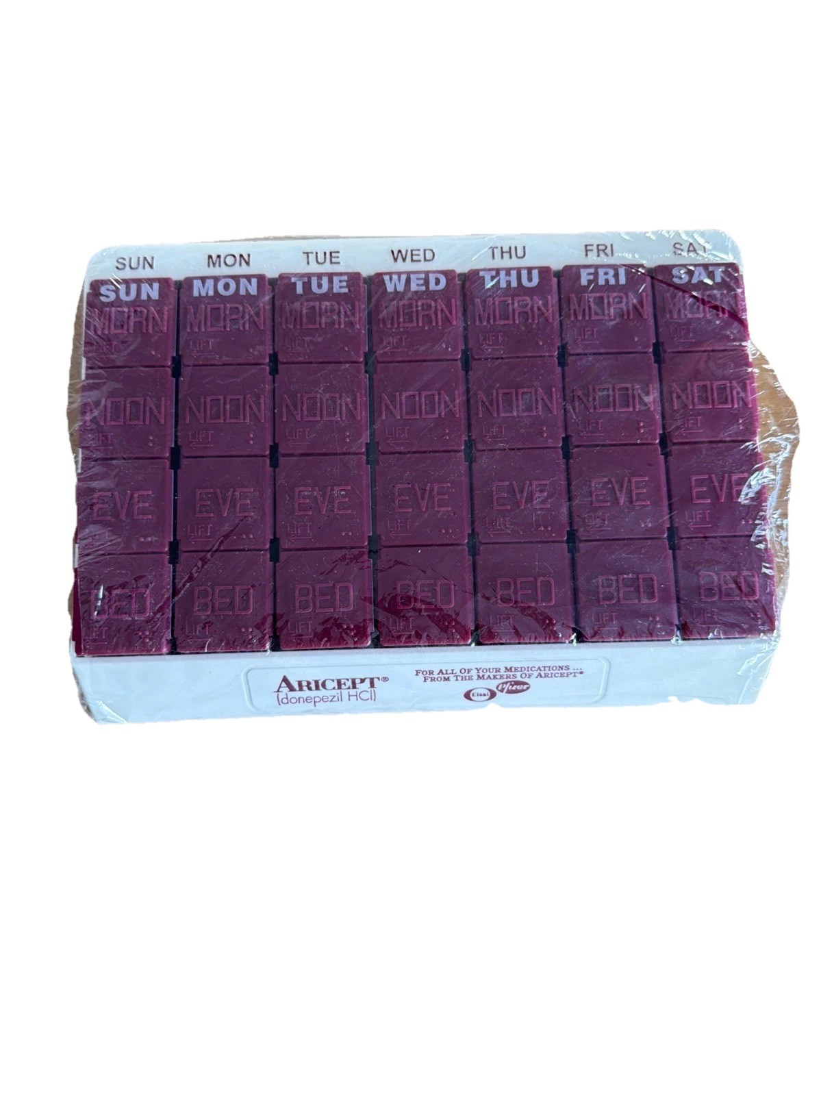 New 1998 Aricept Pharmaceutical Drug Rep Promo 7 Day Pill Organizer Sorter