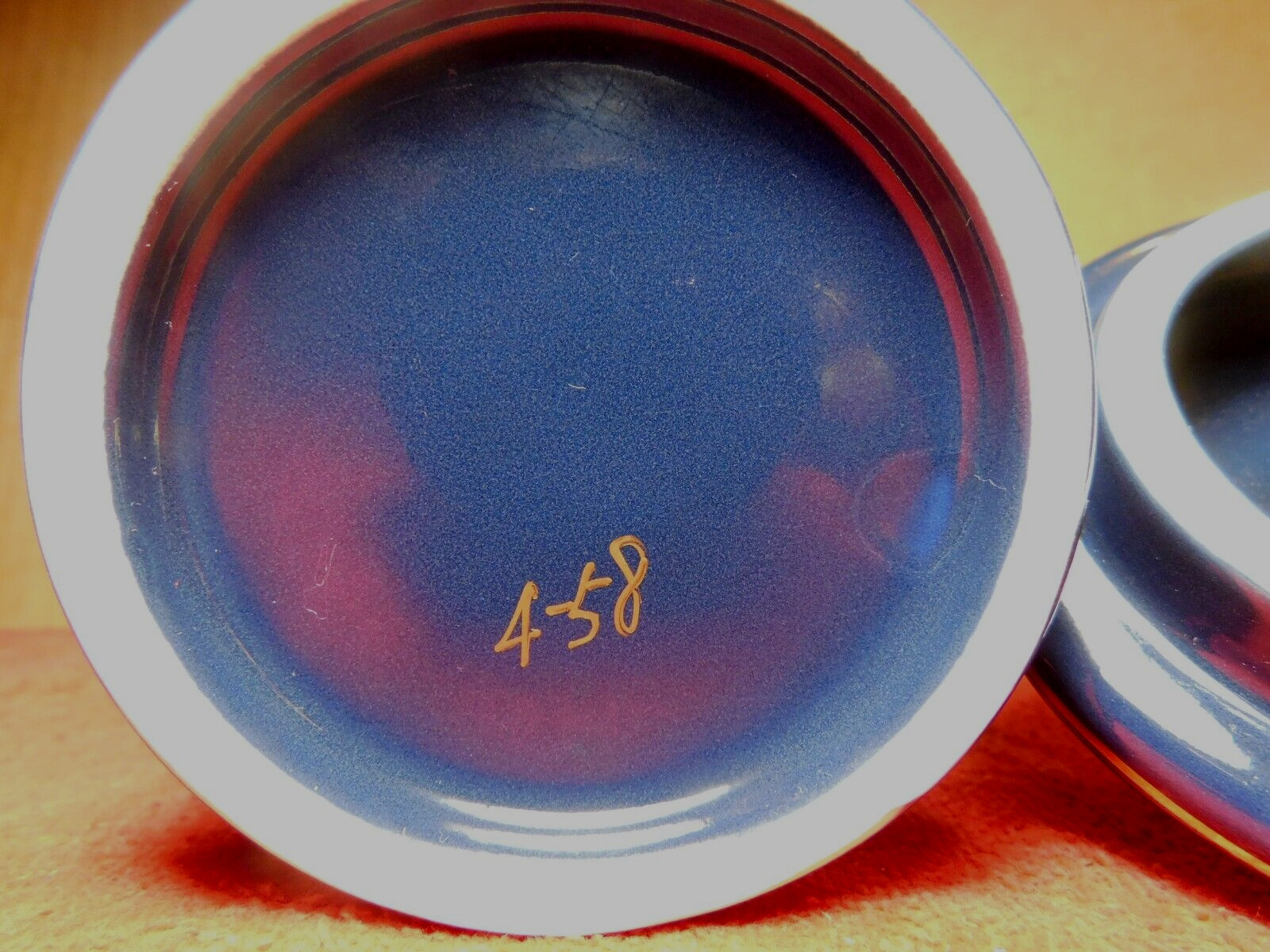 C/J~Apothecary Jar Eli Lilly “Paeonia Albiflora” Pharmaceutical 4-58 Blue Empty