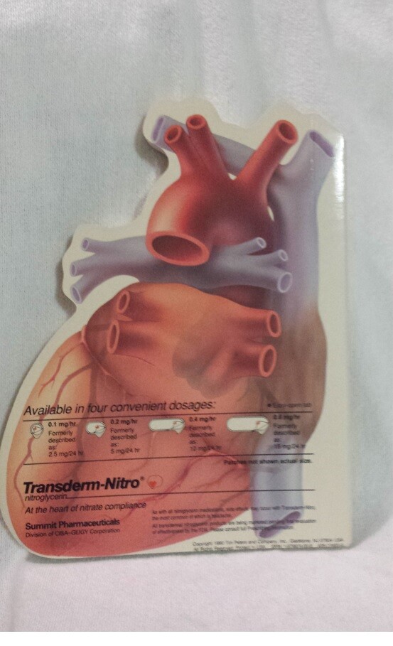 Heart Book Patient Guide to the Human Heart Transderm Nitro Advertising Medical