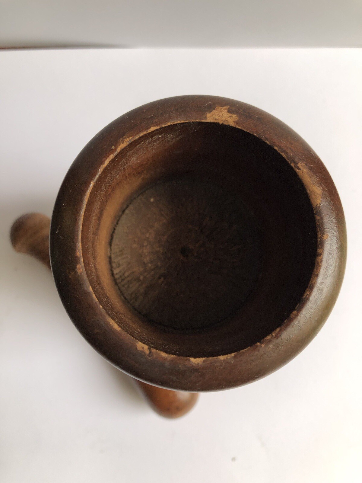 Small Mortar & Pestle 4″ Turned Wood Apothecary Pharmacist Grinder Crusher