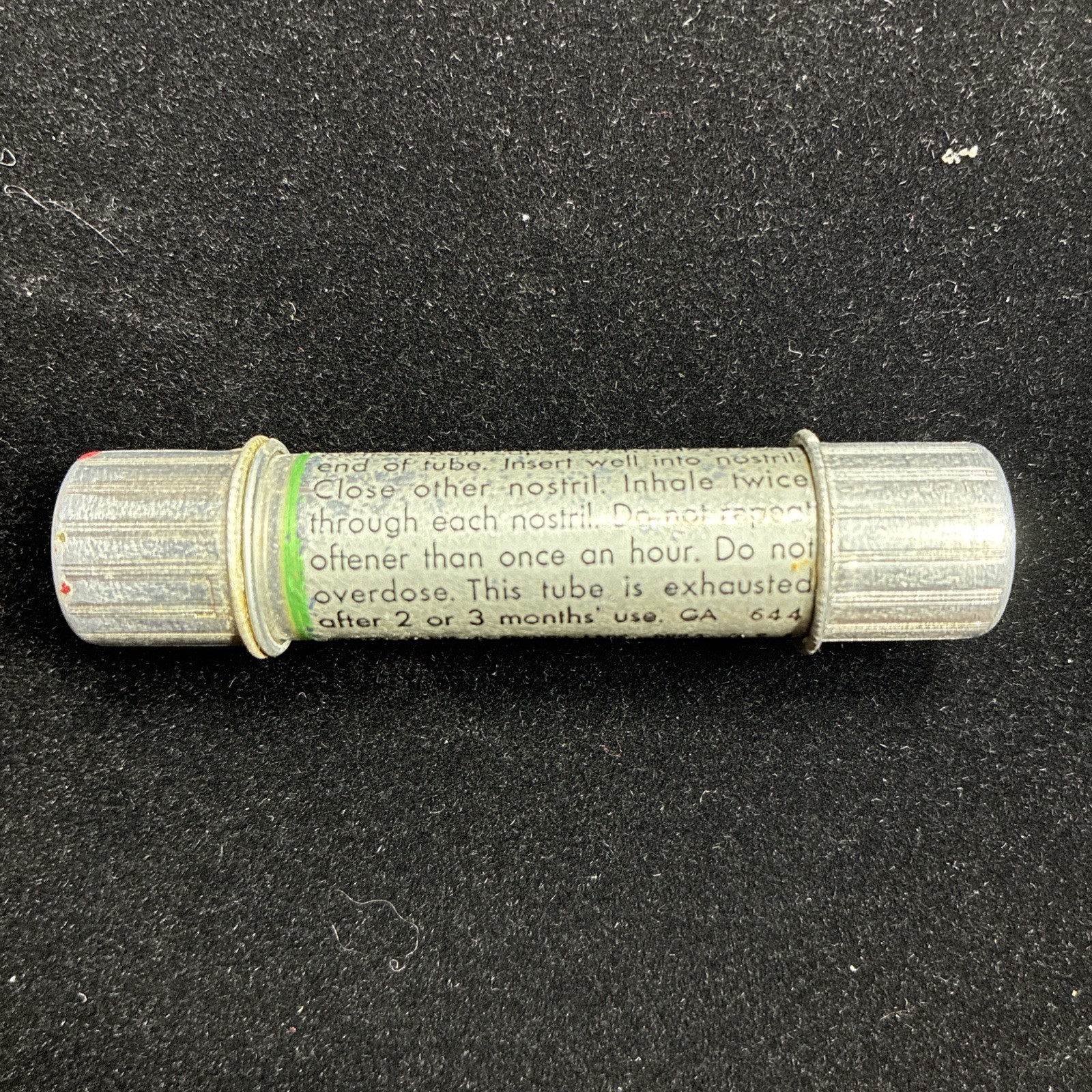 Benzedrine Inhaler Empty Metal Tube Pharmacy Medical Apothecary Collectible