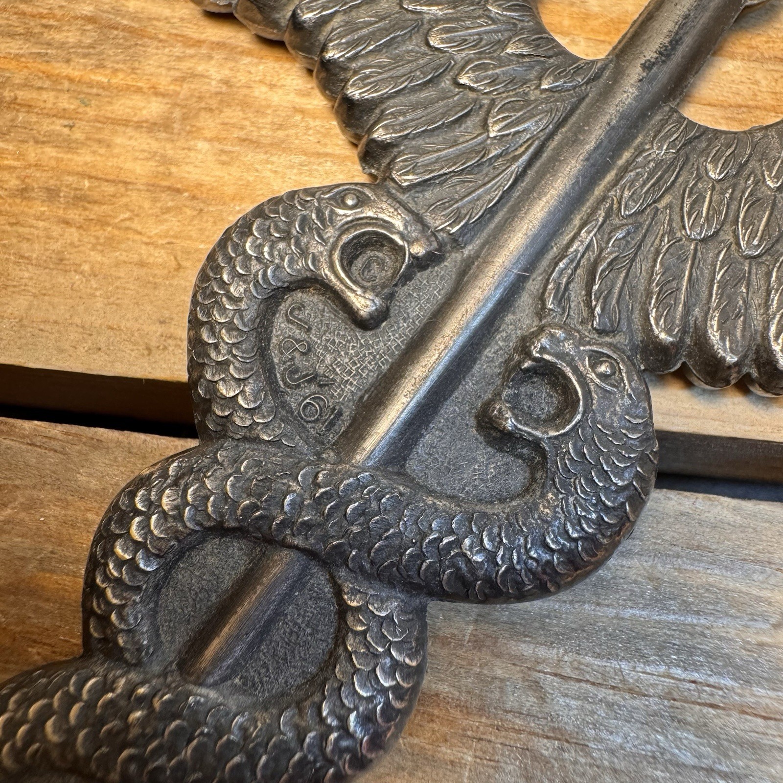 Vintage Letter Opener Caduceus Johnson & Johnson J&J 1961 Metal Advertising