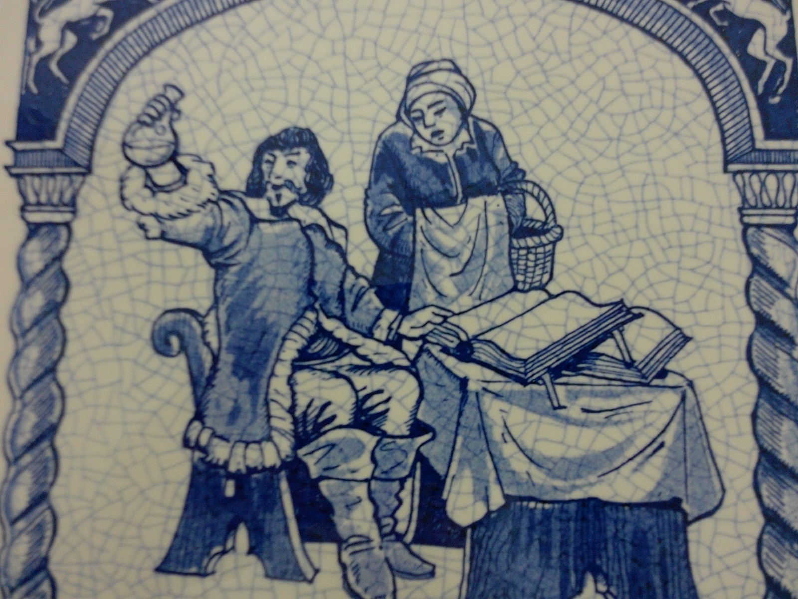 Burroughs Wellcome Delft Holland Pharmacy Blue&White Pill Tile The Homours #21