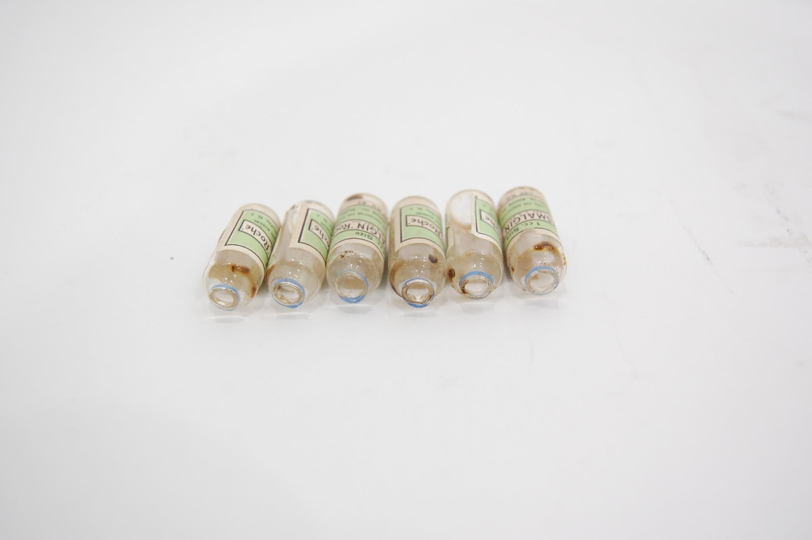VTG EMPTY Hoffman-La Roche Spasmalgin Ampuls 1cc Glass Vial Medical Poison + Box