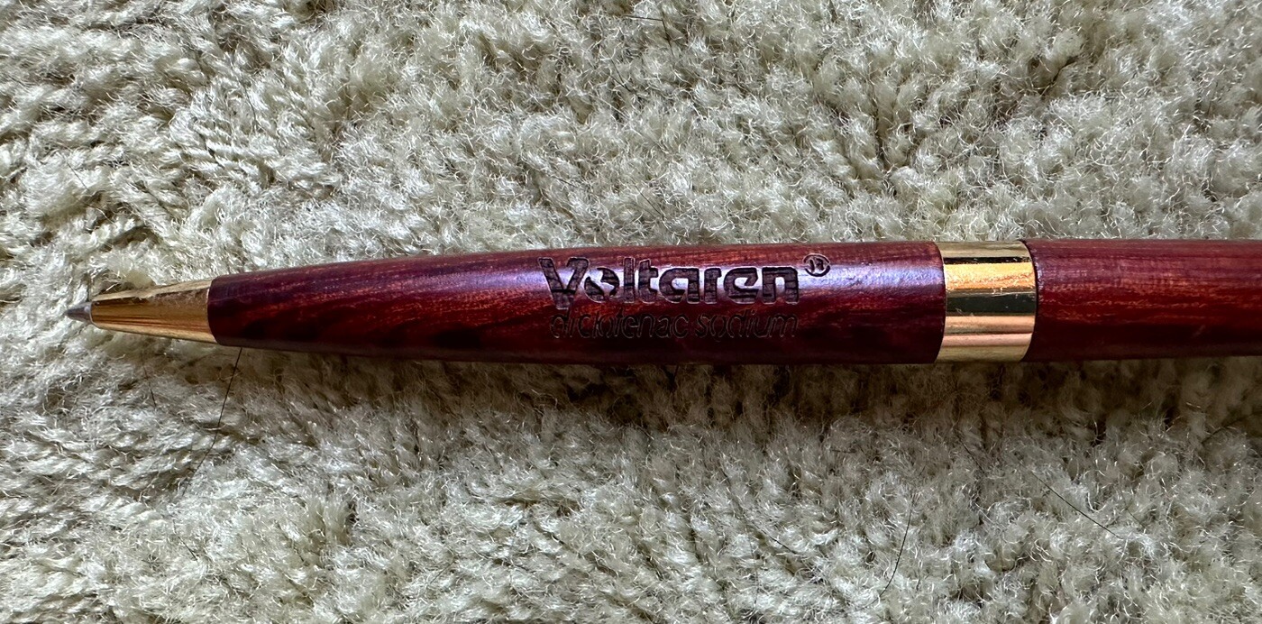 Voltaren Advertising Wood Pen Drug Rep Ad
