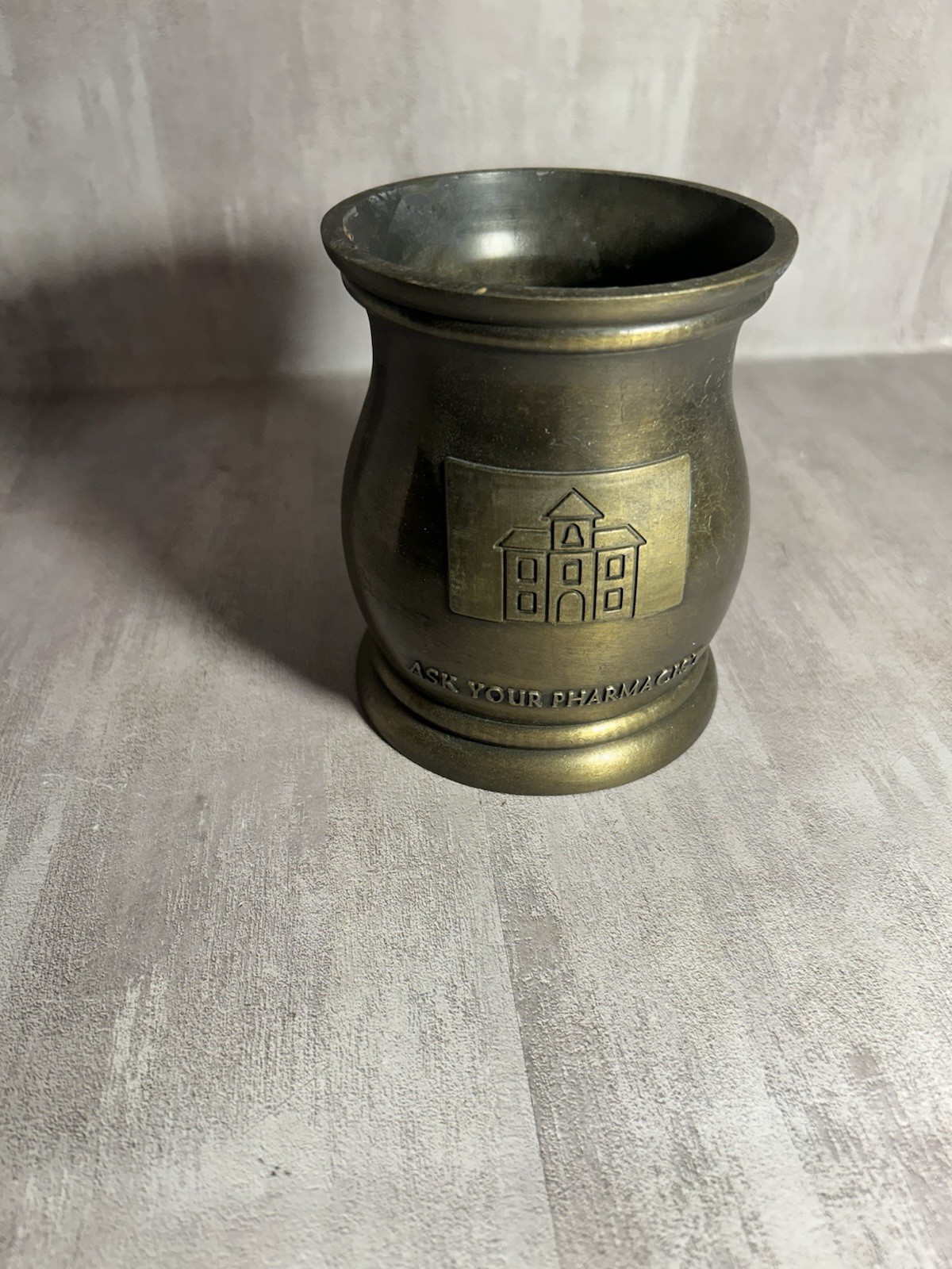 Vintage Schering Brass Mortar College Of Pharmacy Heavy 2001 Z1
