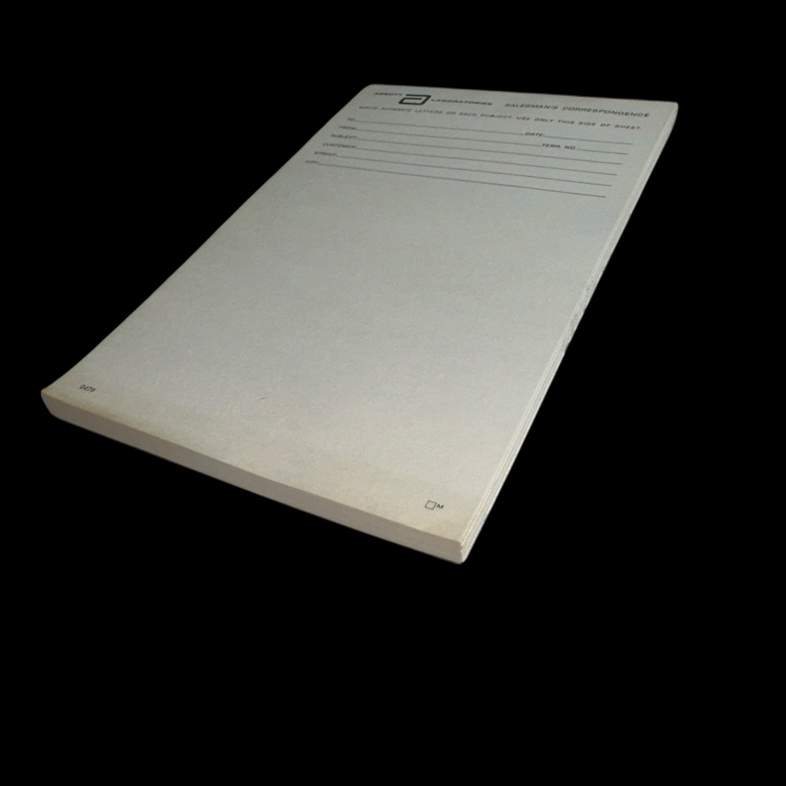 Vintage ABBOTT Laboratories Salesman’s Correspondence Notepad 5.5×8.5”