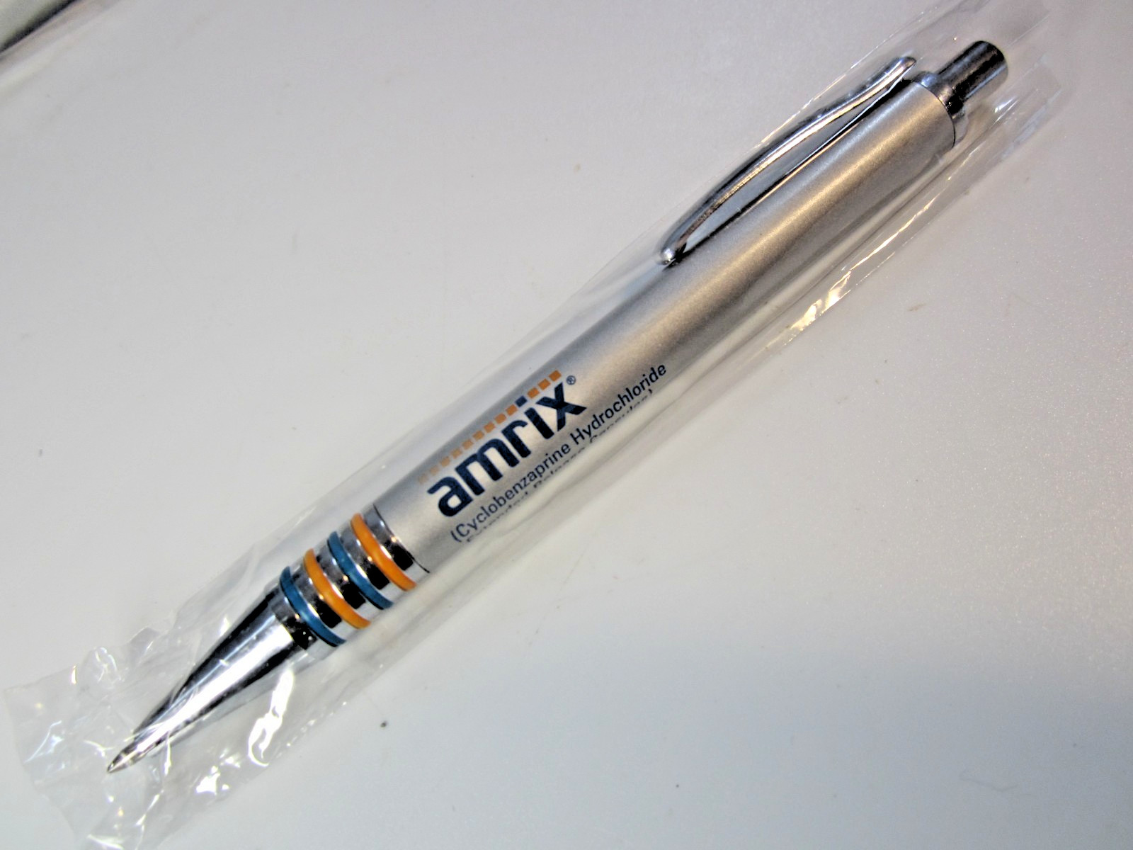 Drug Rep Amrix Heavy Metal Pharmaceutical Pen In Box Promo RARE New Writes