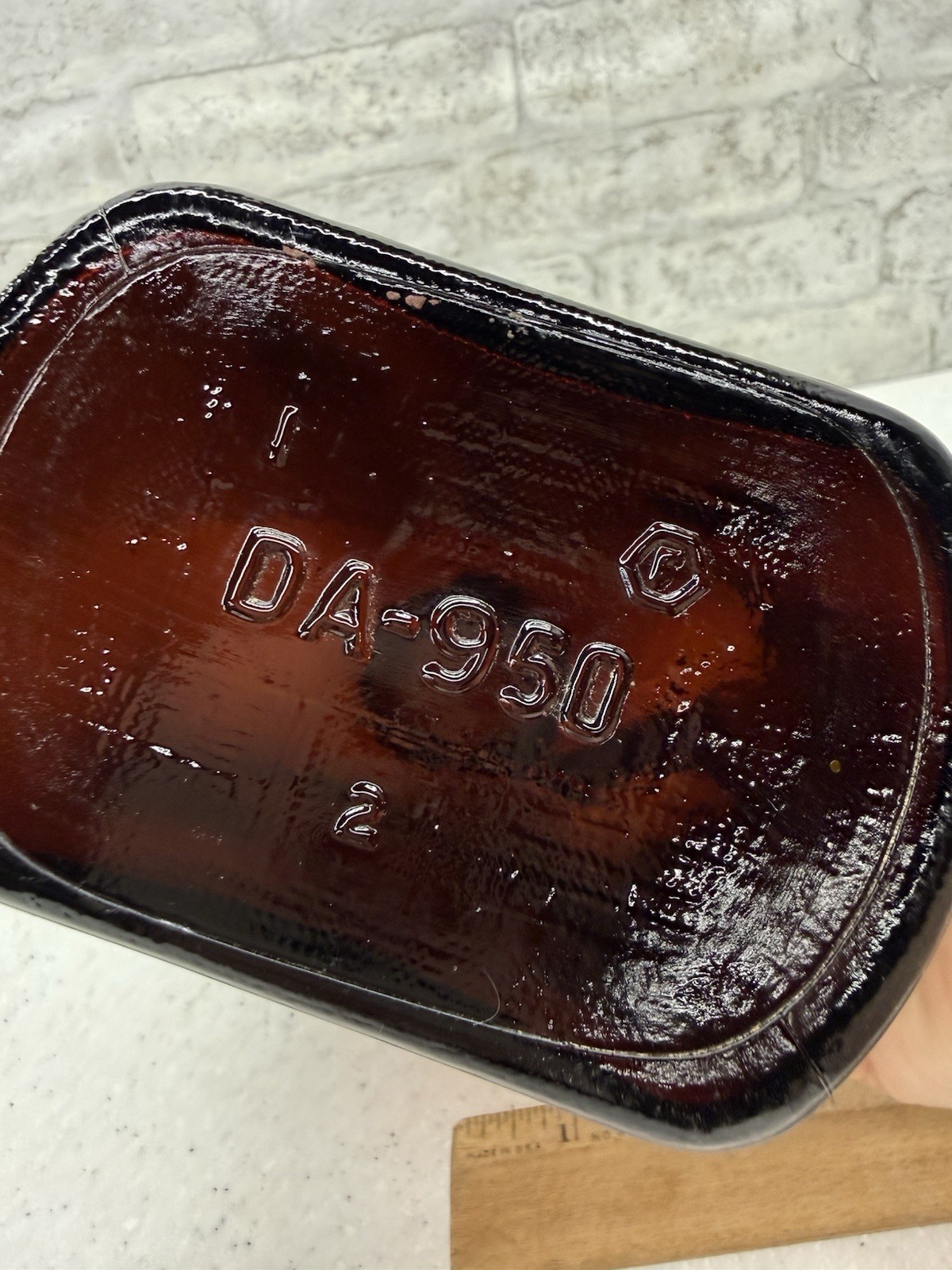 Vintage Amber Glass Jar Apothecary Old Pharmacy Medical With Lid