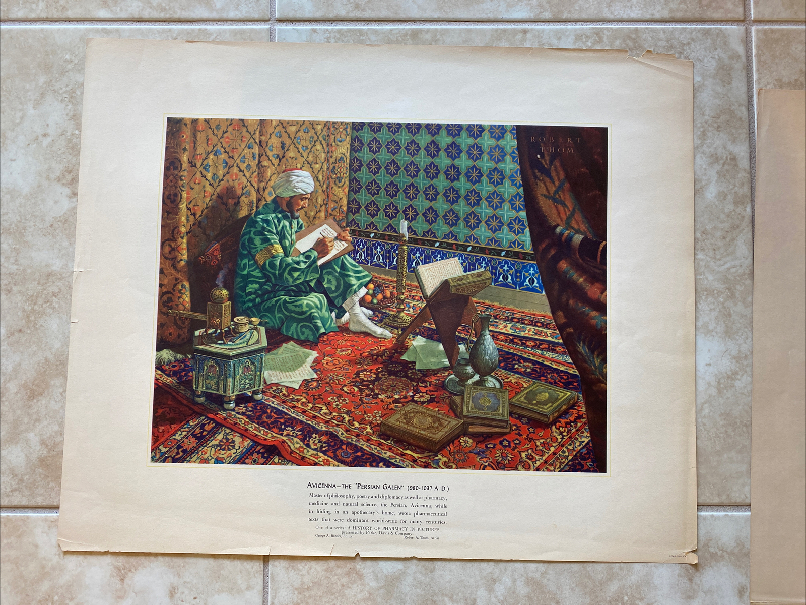 A HISTORY OF PHARMACY IN PICTURES by Parke, Davis & Co. Set of 6 Prints