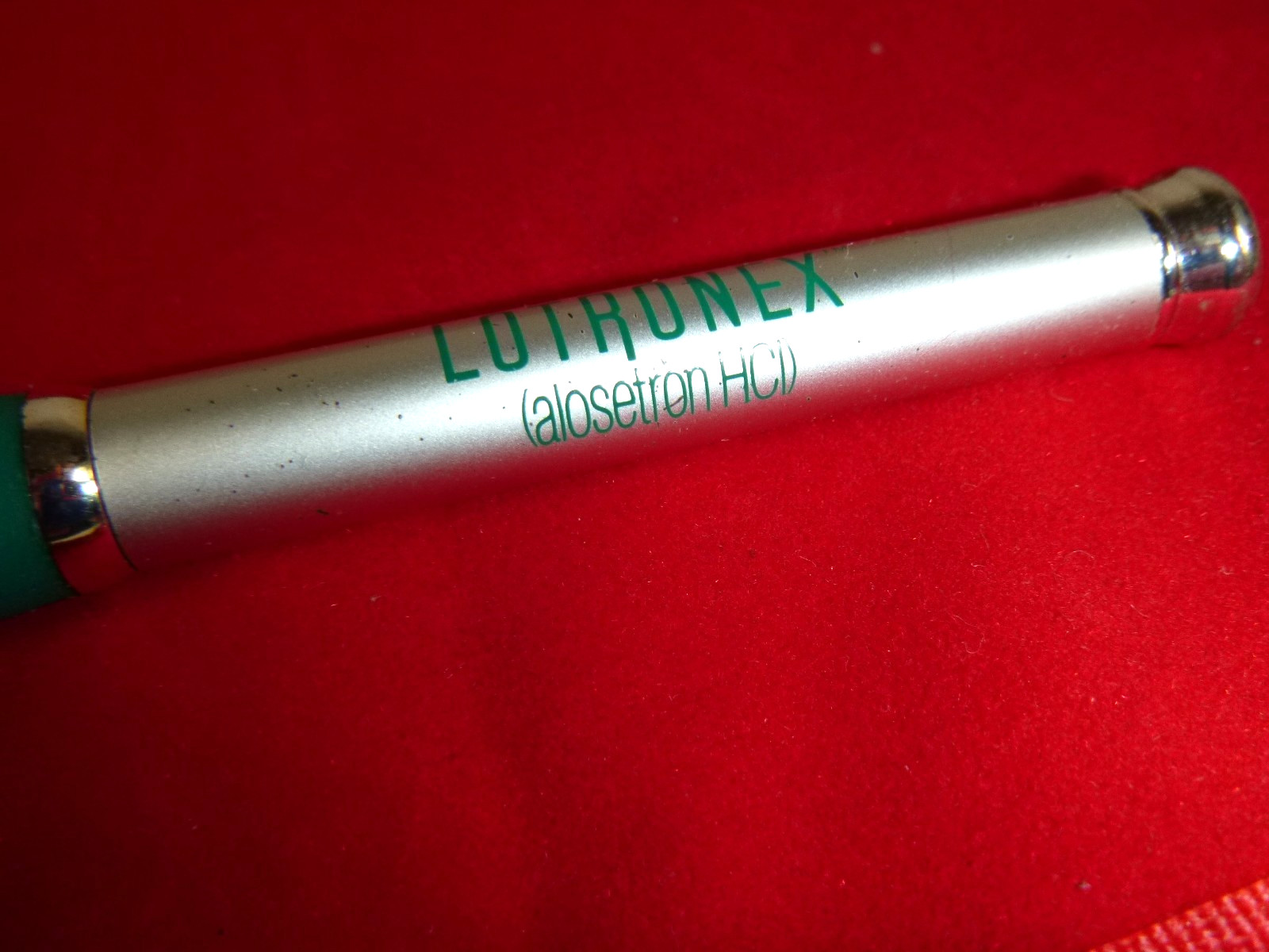 Lotronex Ink Pen Drug Pharmaceutical Rep Advertising Silver Heavy Metal Twist