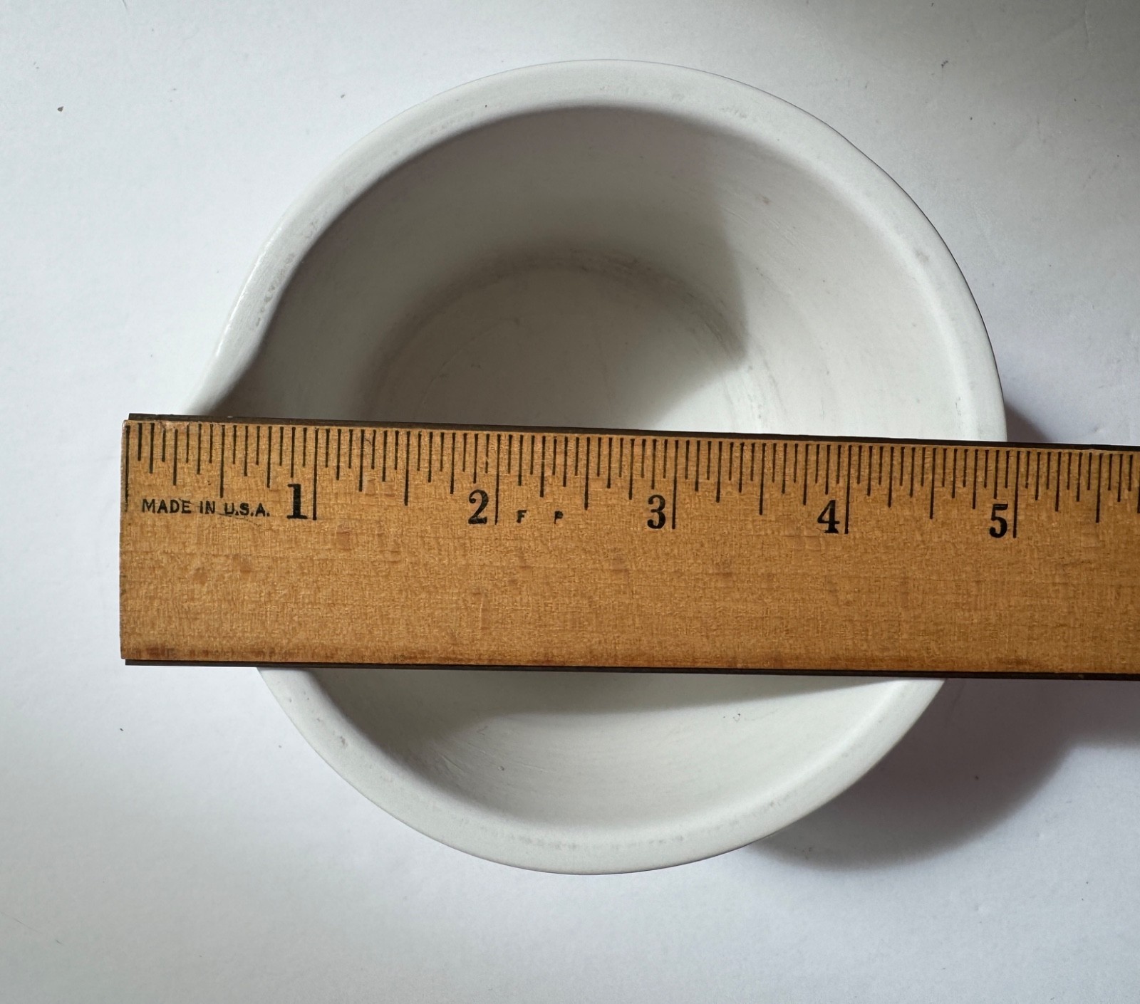 Vintage Mid-Century MCM Lab Heavy White Porcelain Cooper Mortar & Pestle 1950s