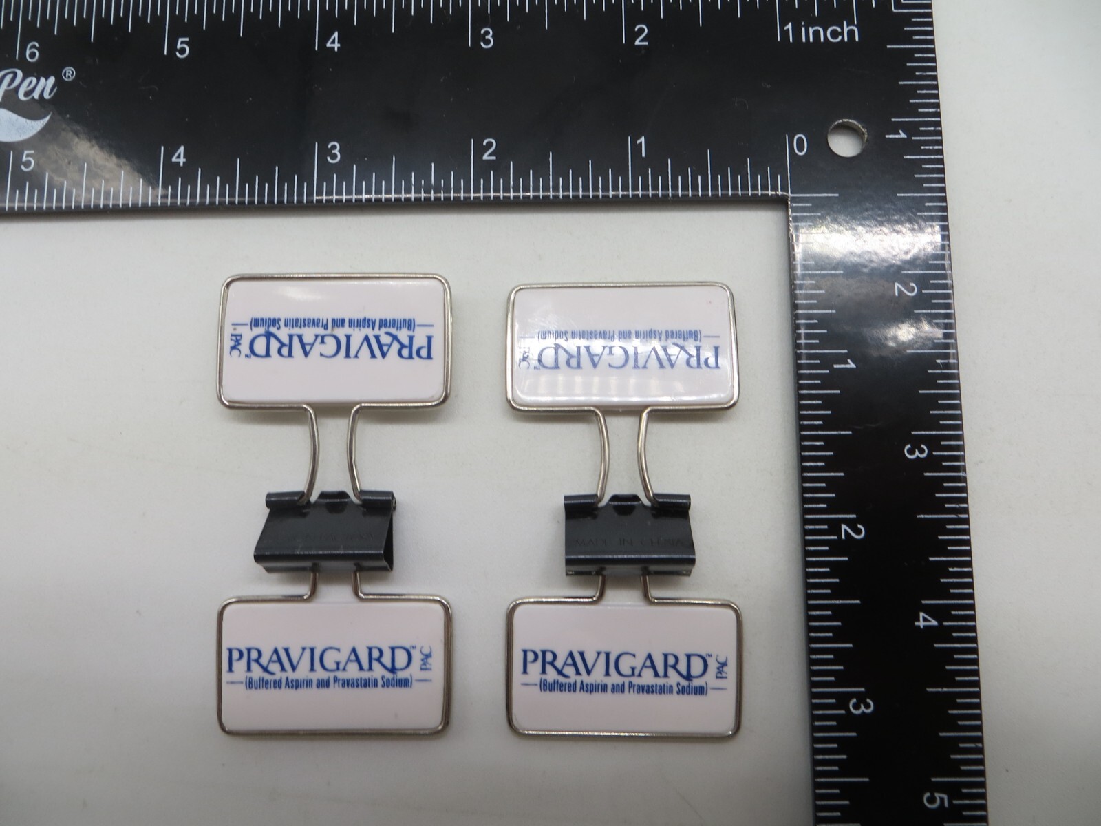 Drug Rep Promo Paper / Binder Clips doctors office promotional item PRAVIGARD