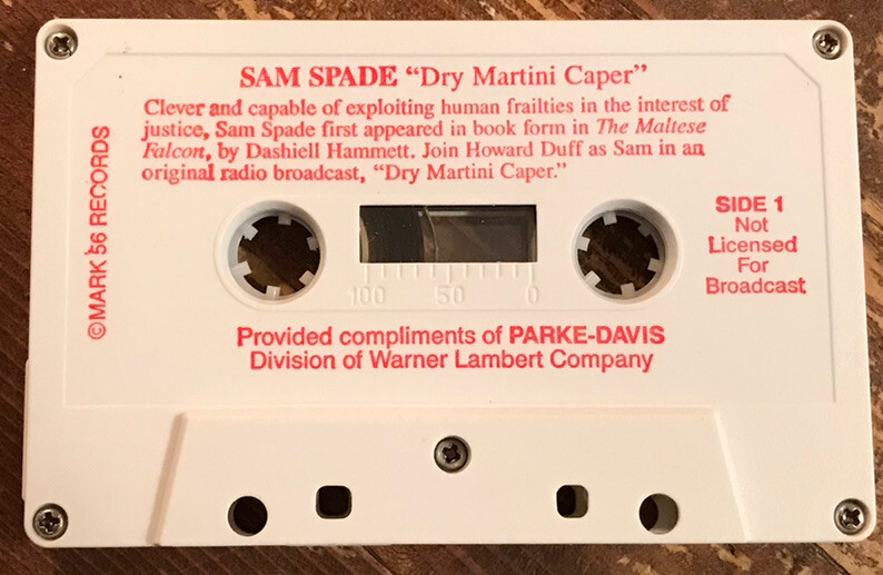 Parke-Davis Pharmaceutical Advertising Cassette Tape Sam Spade Dry Martini Caper