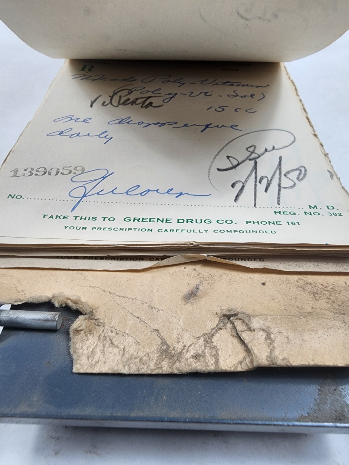 Prescription Atlas Rx Pad Paper Apothecary Druggist Pharmacy Medicine 1950