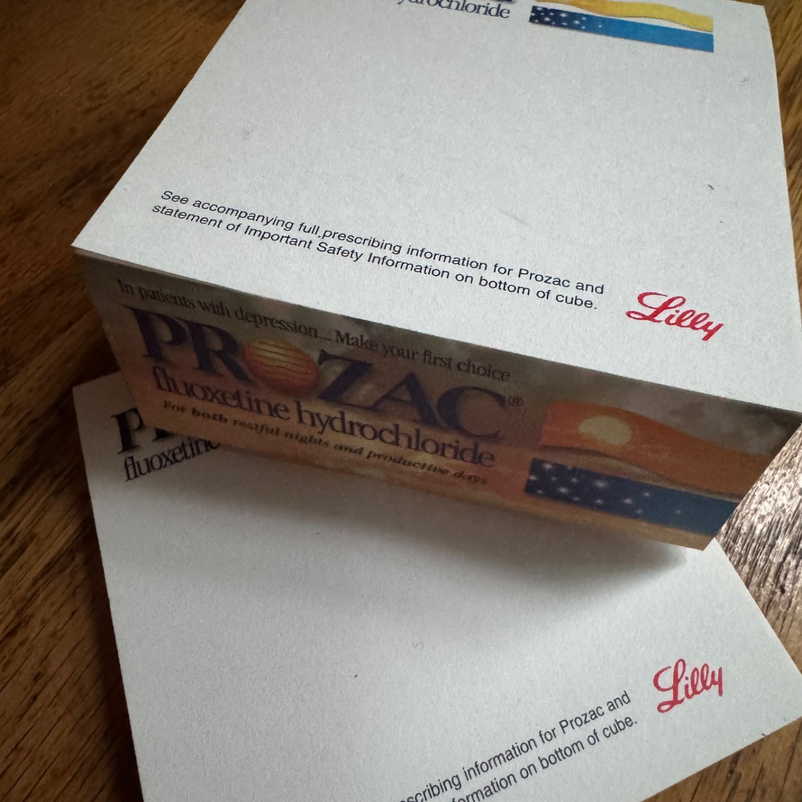 1998 Prozac Lilly Pharmaceutical Drug Rep Sticky Notes block