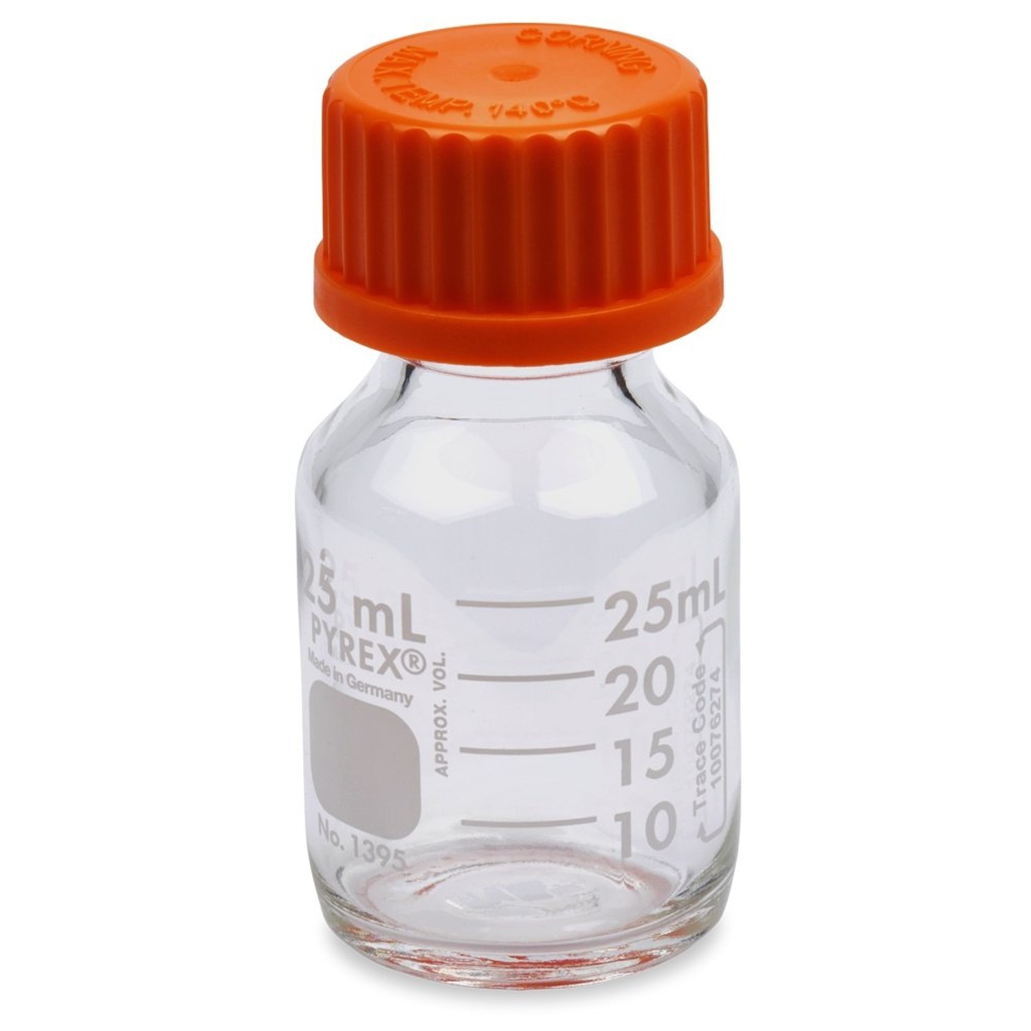 Corning Pyrex #1395-25, 25mL Round Media Storage Bottles, with GL25 Screw Cap…