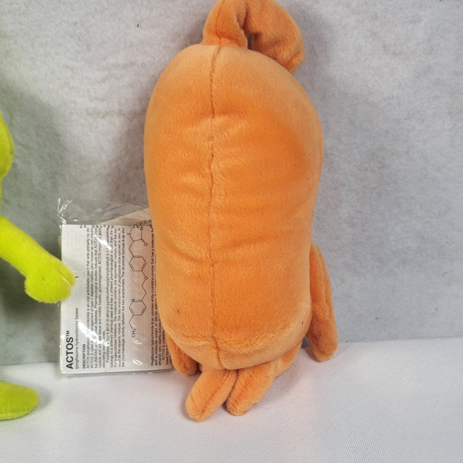 Actos Drug Rep Stuffed Animal Pharmaceutical Diabetes Advertising Plush Lot of 2