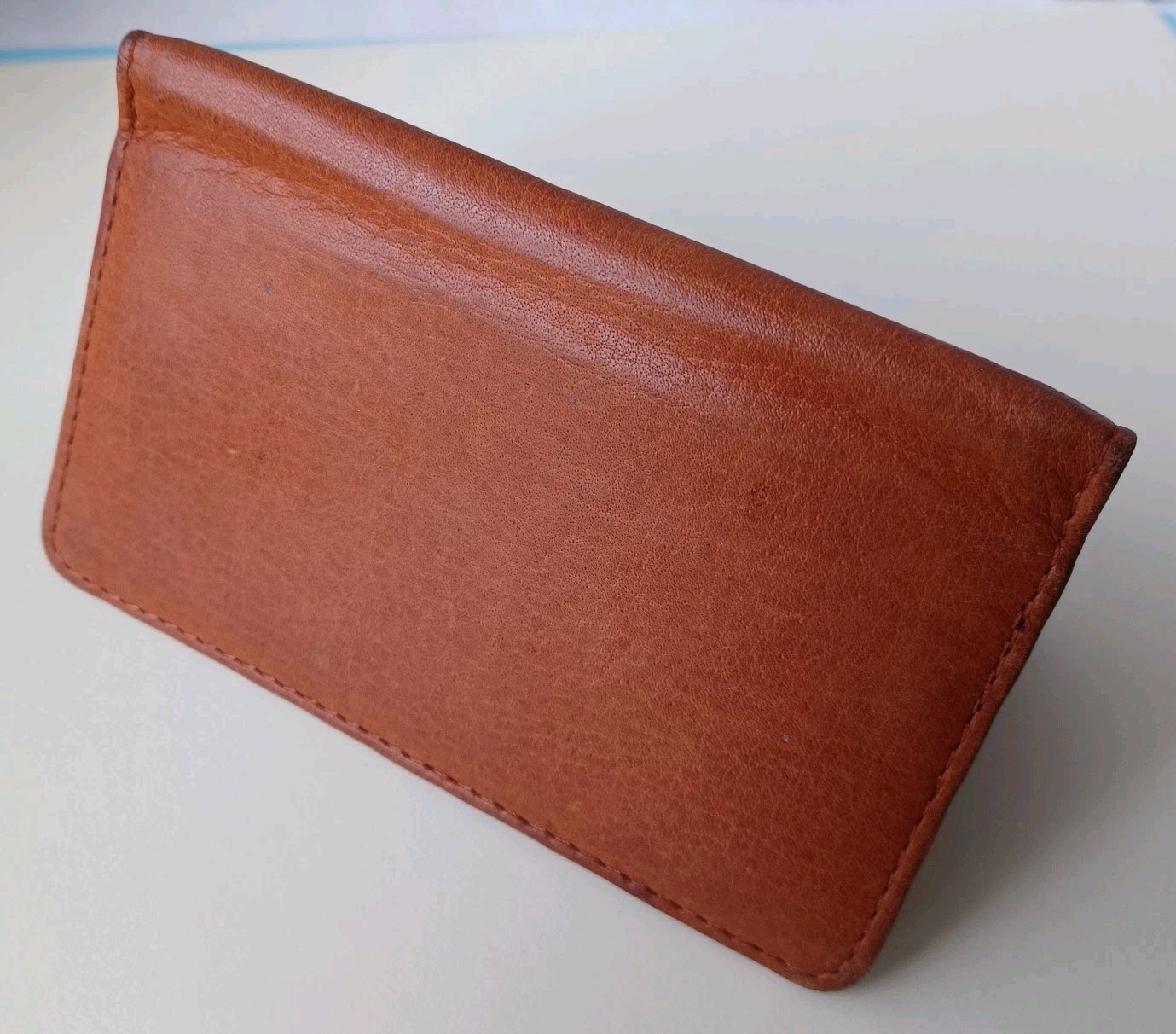 Brown Leather Pocket Card Wallet Case EMPTY/HOLDER ONLY Debossed Photofrin