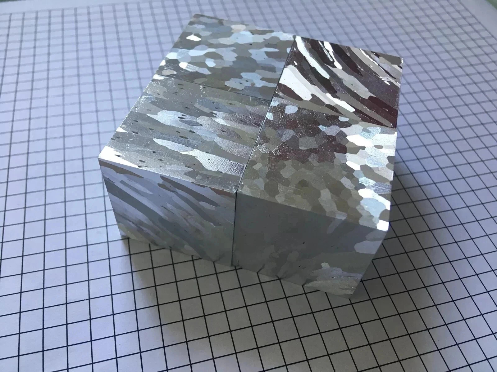 Aluminium cube *5 etched crystal structure high purity Al element collection
