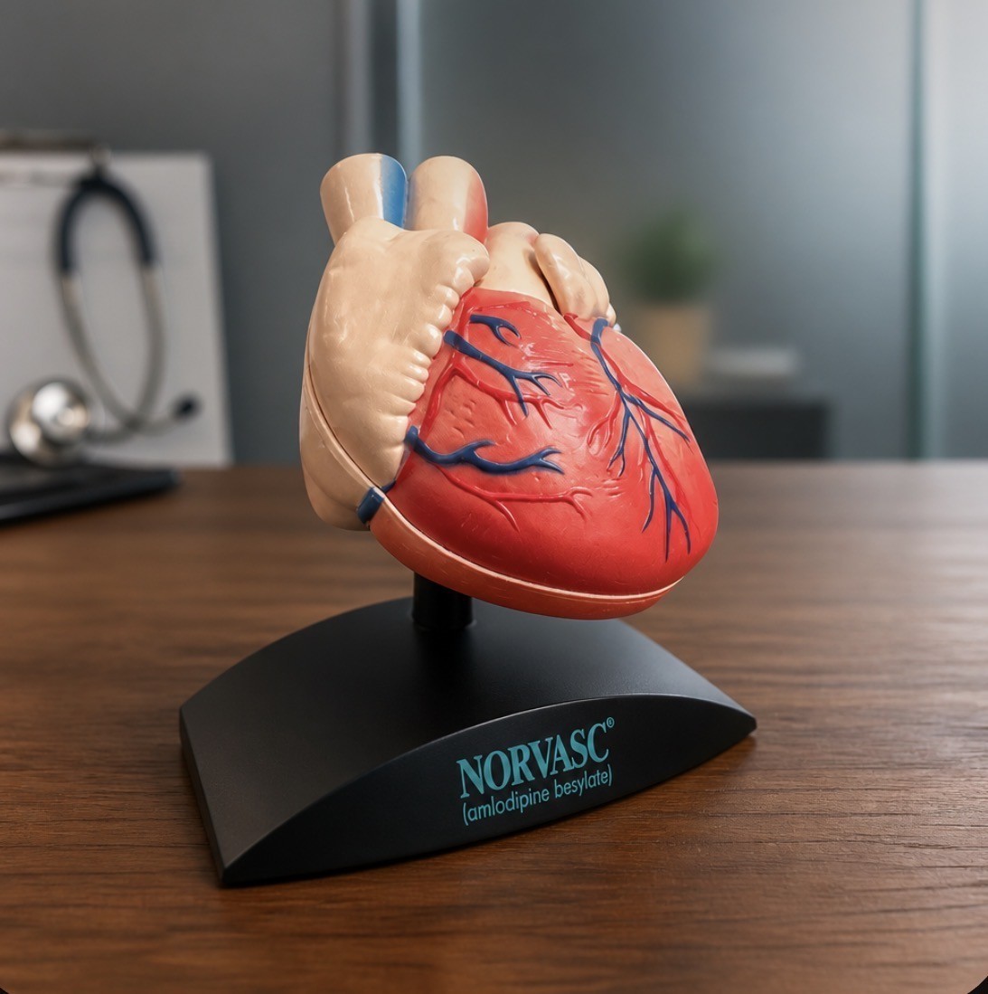 Vintage Model Human Heart on Stand with Norvasc Logo – Drug Rep Pharma
