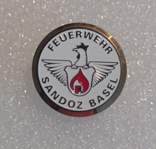 SANDOZ Pharmaceutical blood pin badge LSD Albert Hofmann rare