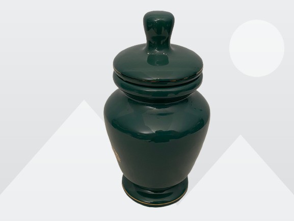 Eli Lilly Green Herbal Ceramic Apothecary Symphytum Officinale Jar 18-224 Vtg