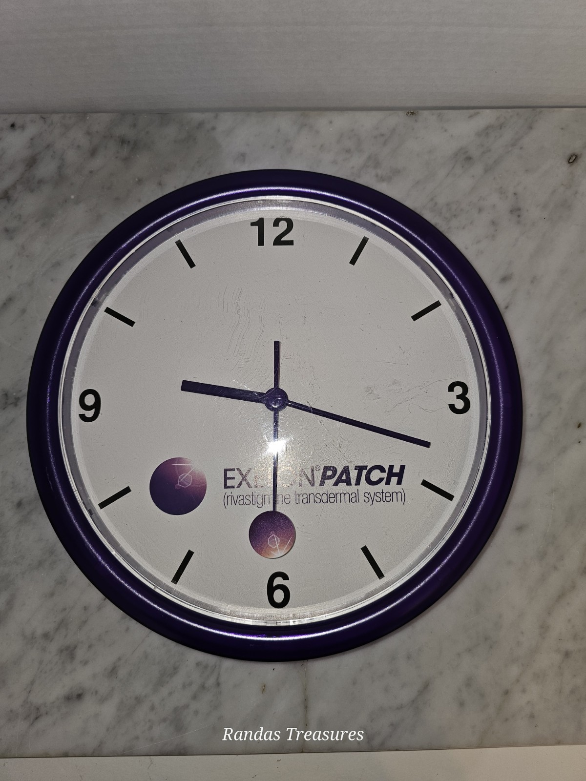 Exelon Patch Pharmaceutical Advertising Purple Wall Clock 10″ Plastic