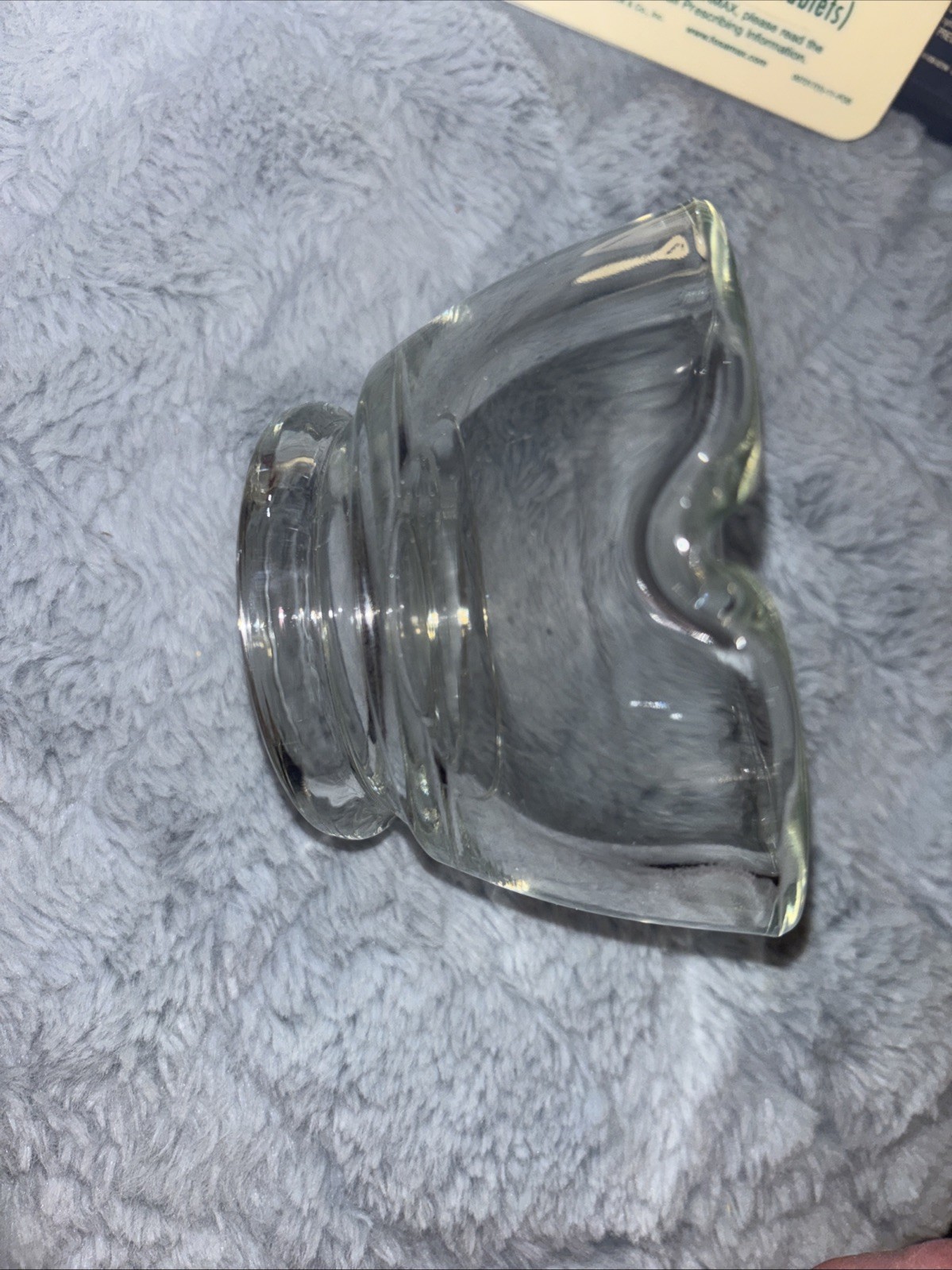 Vintage 4 Oz Glass Mortar w/ Pouring Lip Thick Glass Marked