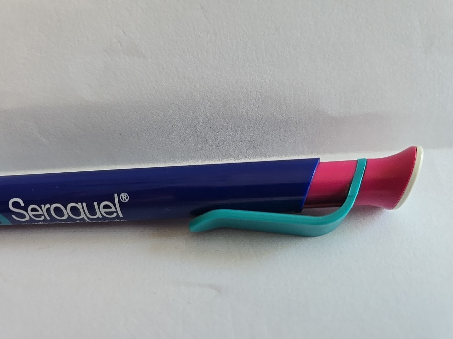 Drug Rep SEROQUEL Collectible Pharmaceutical Pen Large S-Logo Pocket Clip WRITES