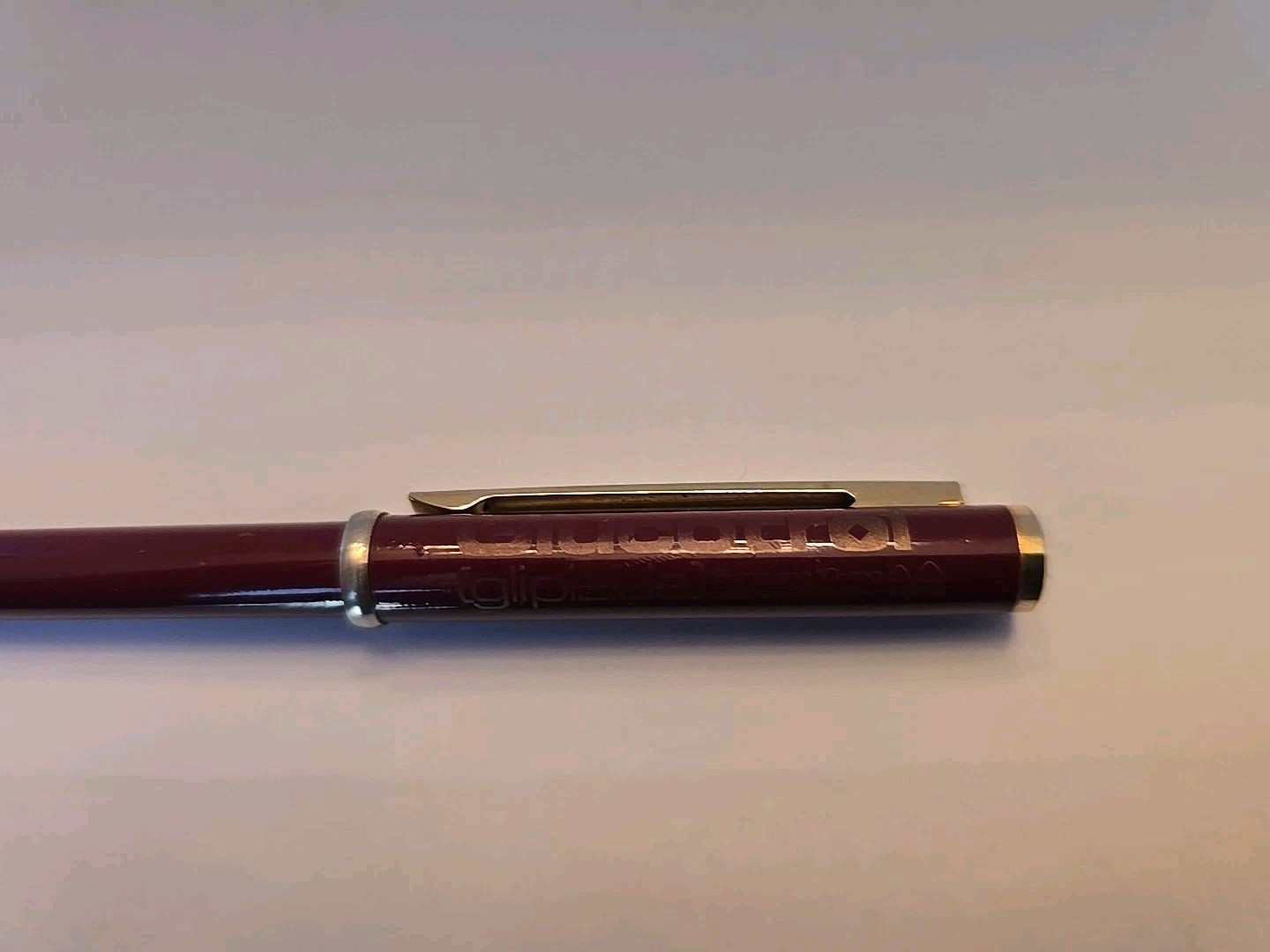 Glucotrol Pharmaceutical Drug Rep Metal Pen, Burgandy W/ Gold Vintage Writes!