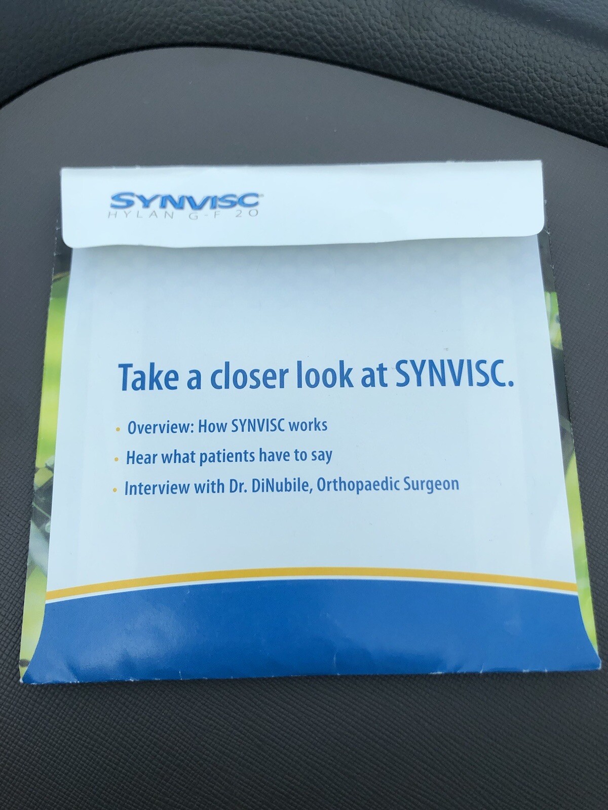2008 Synvisc Hylan G-F 20 Genzyme Informational Promotional CD Made in Germany