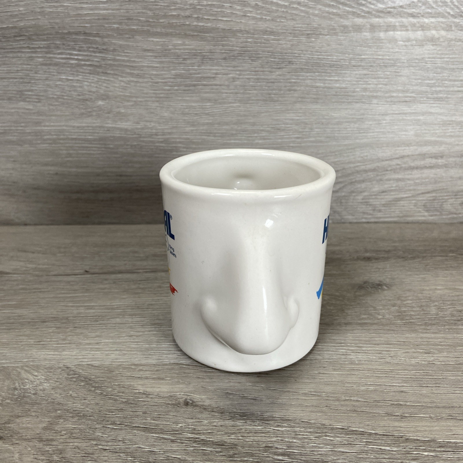 Hismanal Nose Coffee Mug Pharma Rep Vintage White Tea Cup Drug Advertisement