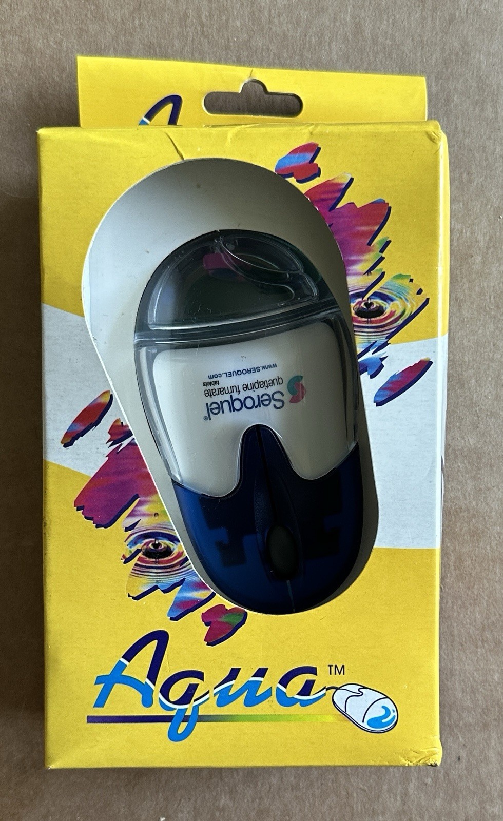 Vintage Seroquel Pharma Drug Rep Aqua Computer Mouse Collectible – RARE
