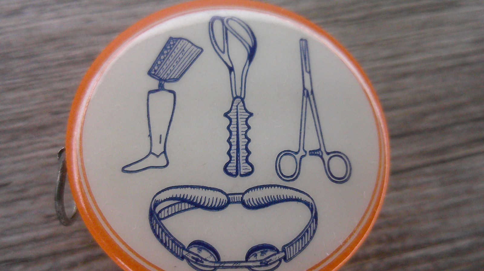 vtg. advertising celluloid tape measure Illinois Surgical supply prosthetics