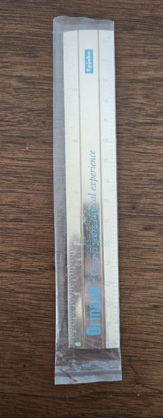 1960s Upjohn Orinase ruler metal souvenir physician promo Diabetes Sulfonylurea