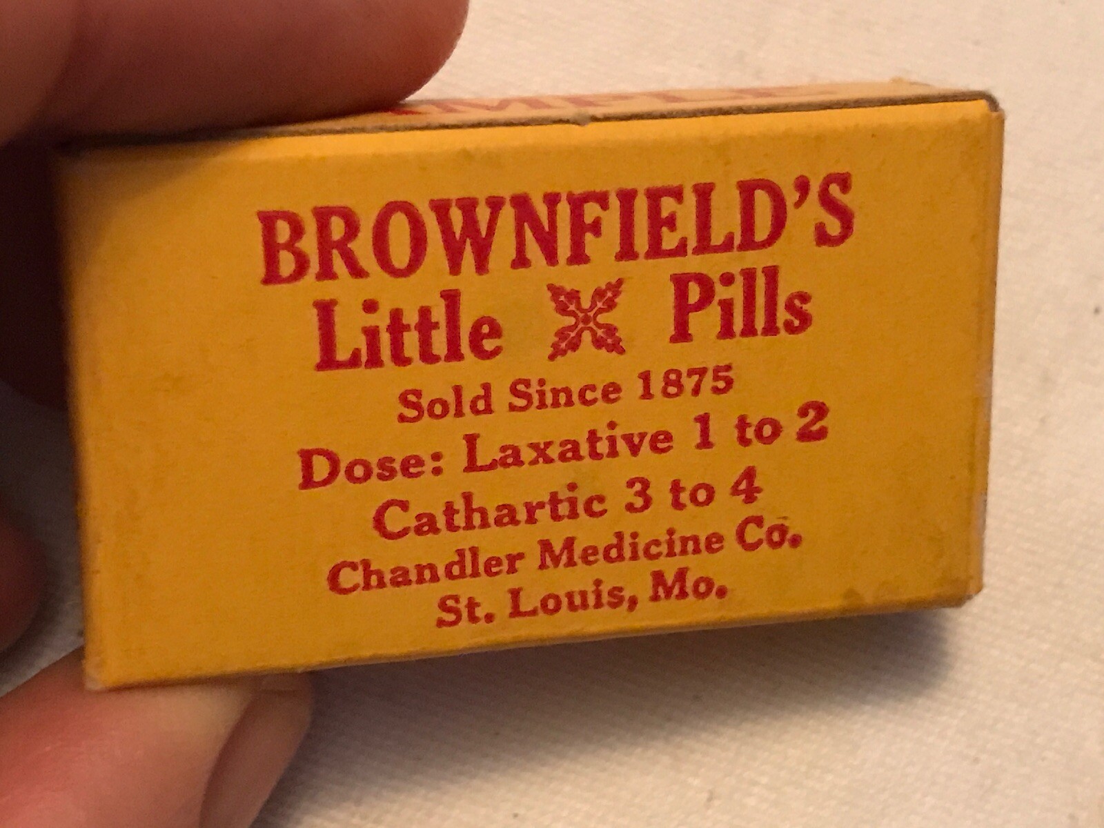 BROWNFIELD’S Little Pills Vintage SAMPLE Empty Small Box