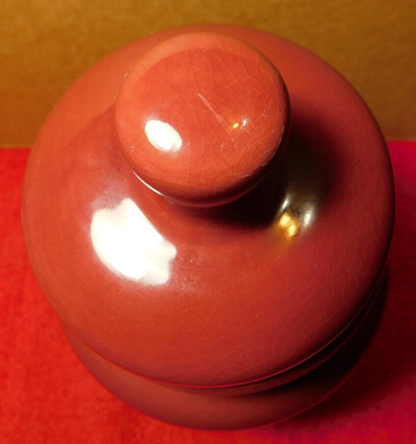 Jar~Apothecary Jar Eli Lilly “Lactucarium” Pharmaceutical 4/303 Maroon Empty
