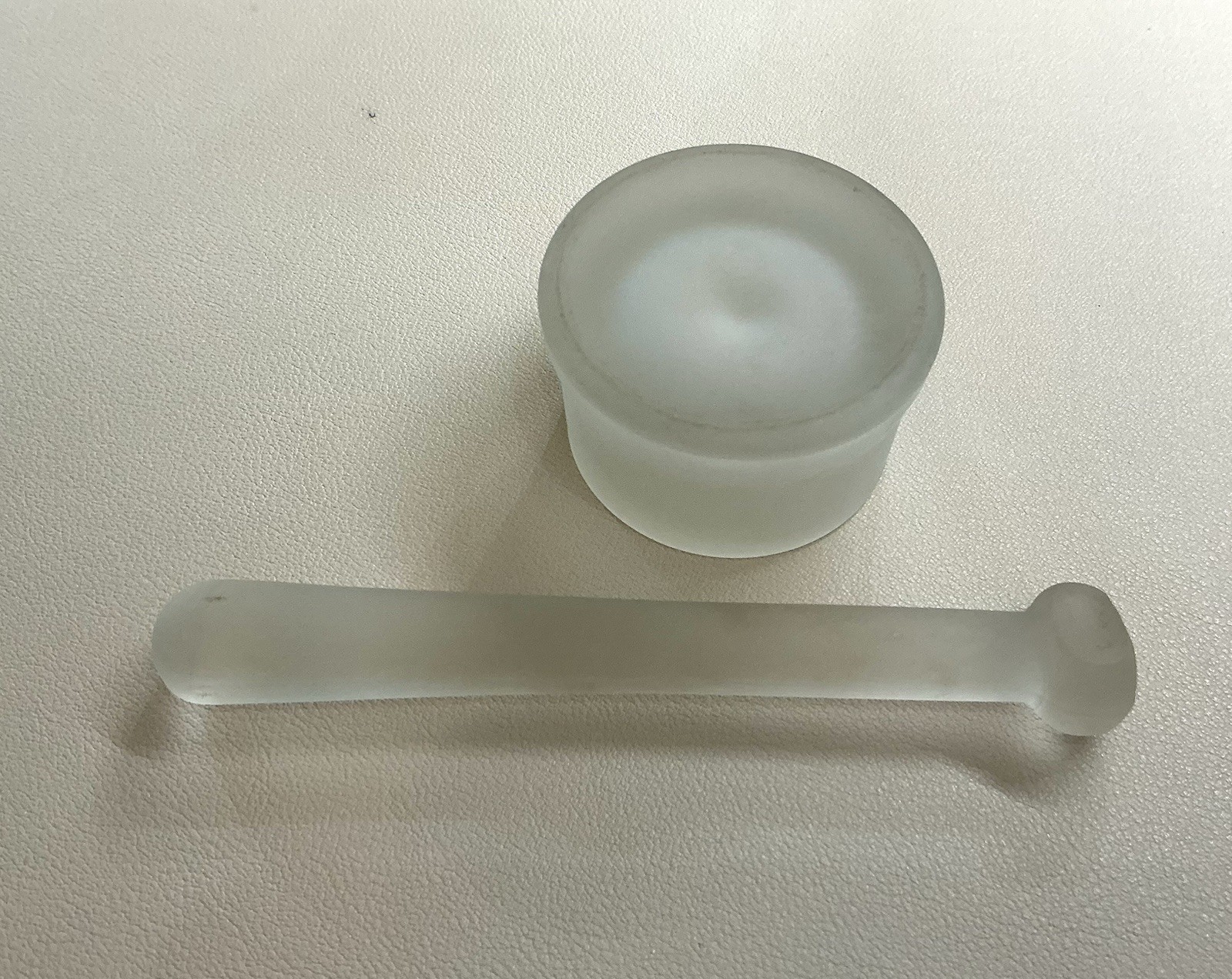 Dental Mortar & Pestle Frosted Glass Military Surplus 1950s+ Mix Cement Fillings