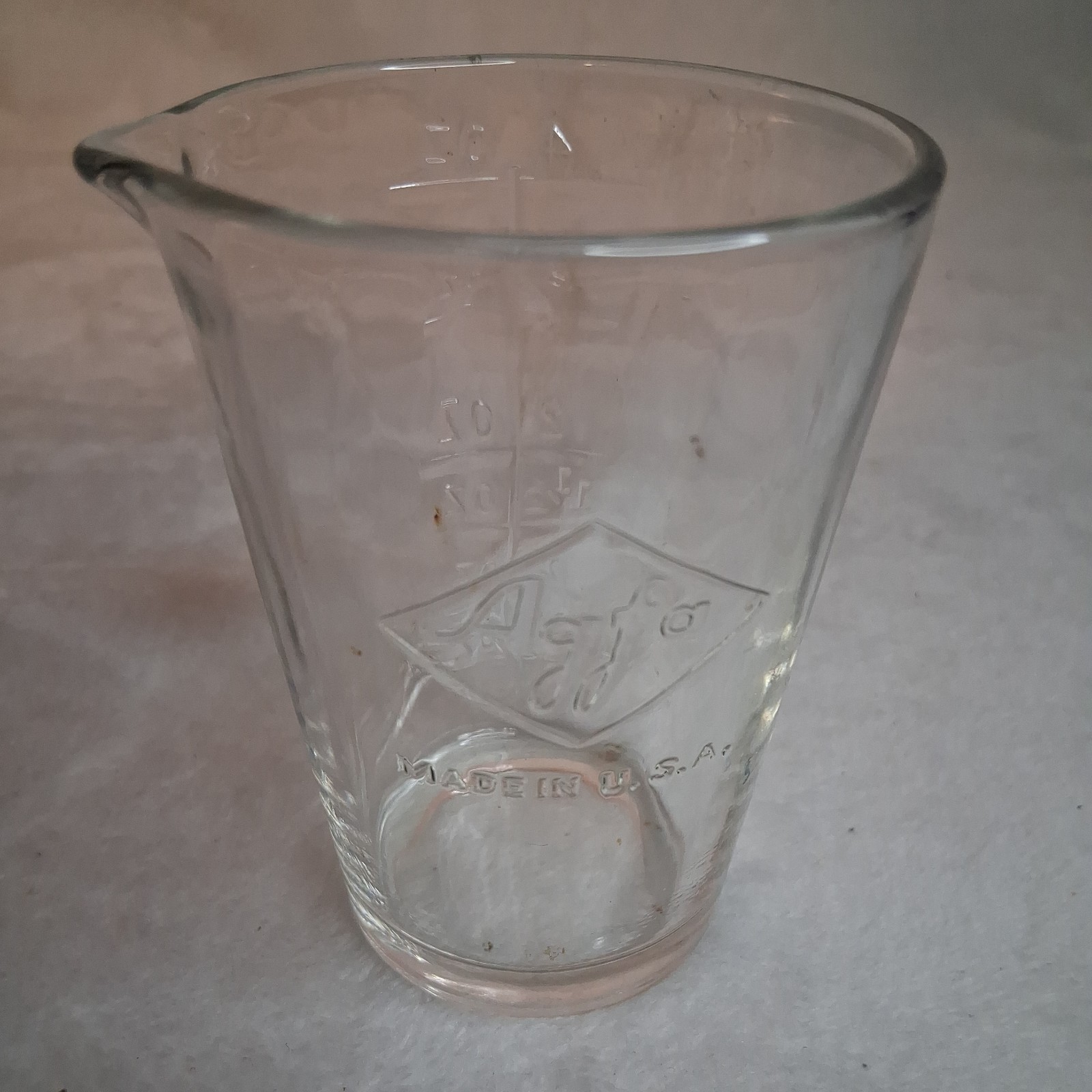VTG 4oz Heavy Glass Measuring Pharmacy Graduate Beaker marked in Oz’s AFAIK USA