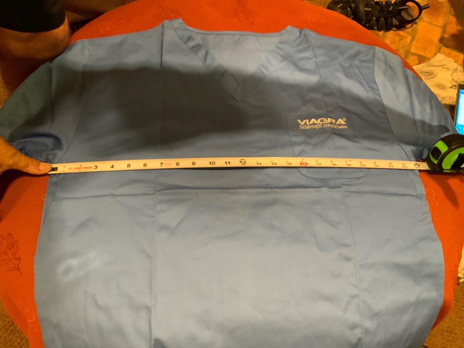 Viagra Scrub Top Blue NEW in Original package Rare Vintage Unisex L/XL One Size