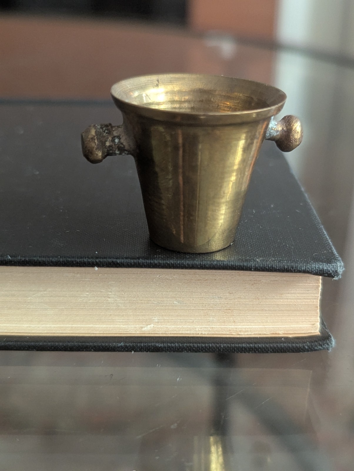 Vintage Dollhouse Miniature Brass Mortar Bucket Decorative Art