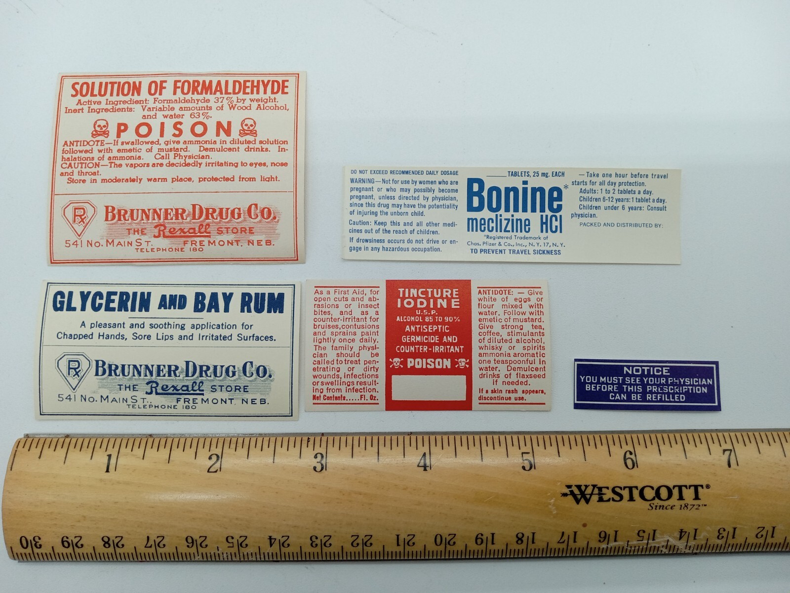 Vintage Original Pharmaceutical Sticker Labels – Set of 26 – Unused Old Stock