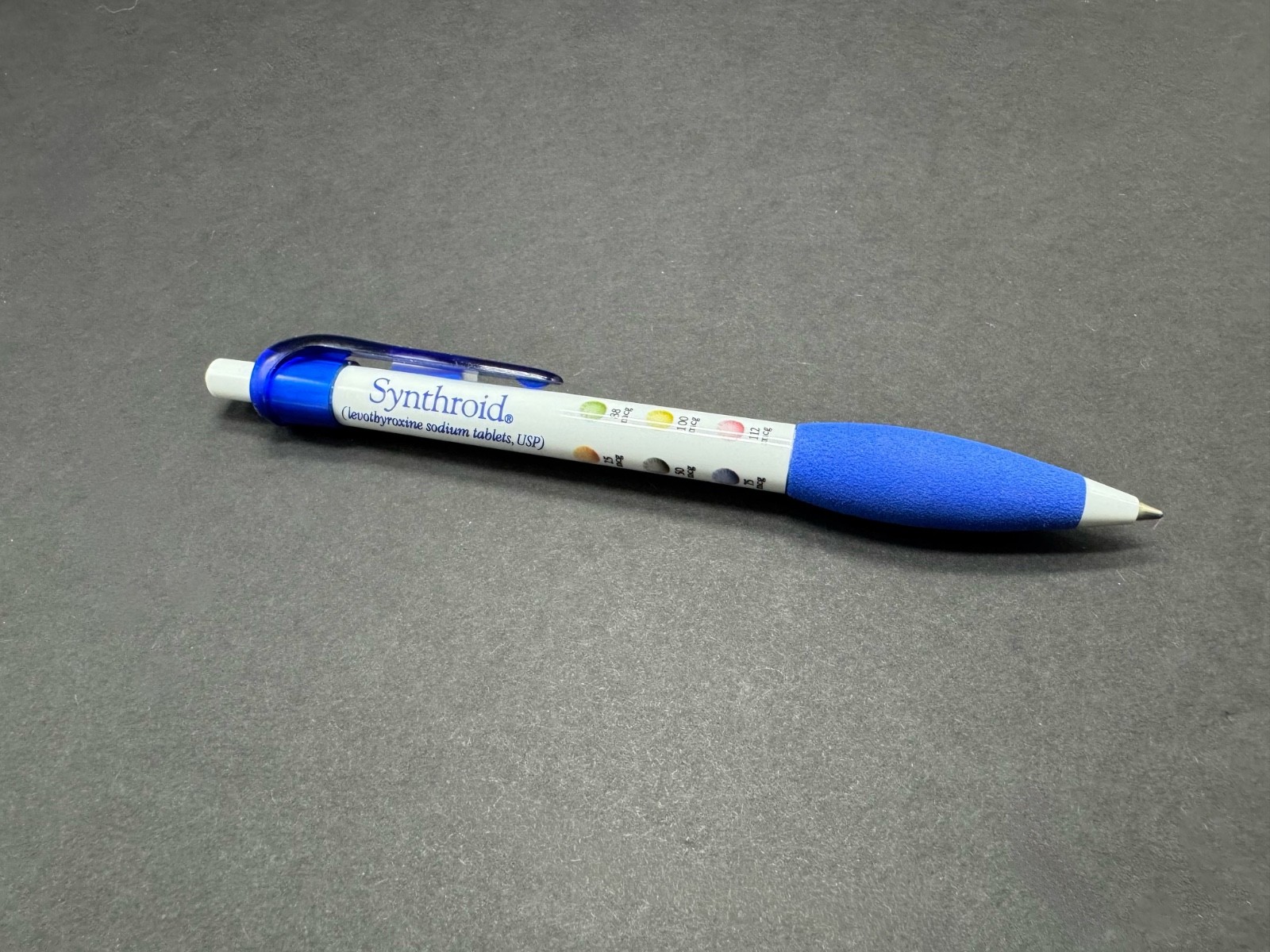 Synthroid Promo Pen Blue Grip Click Pen Pharmaceutical Advertising