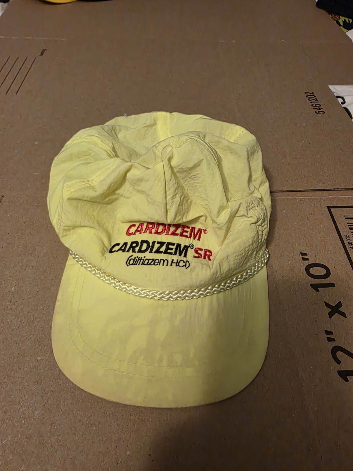 Cardizem Neon Yellow Baseball Cap Hat Rare Drug Rep Advertising Big Pharma