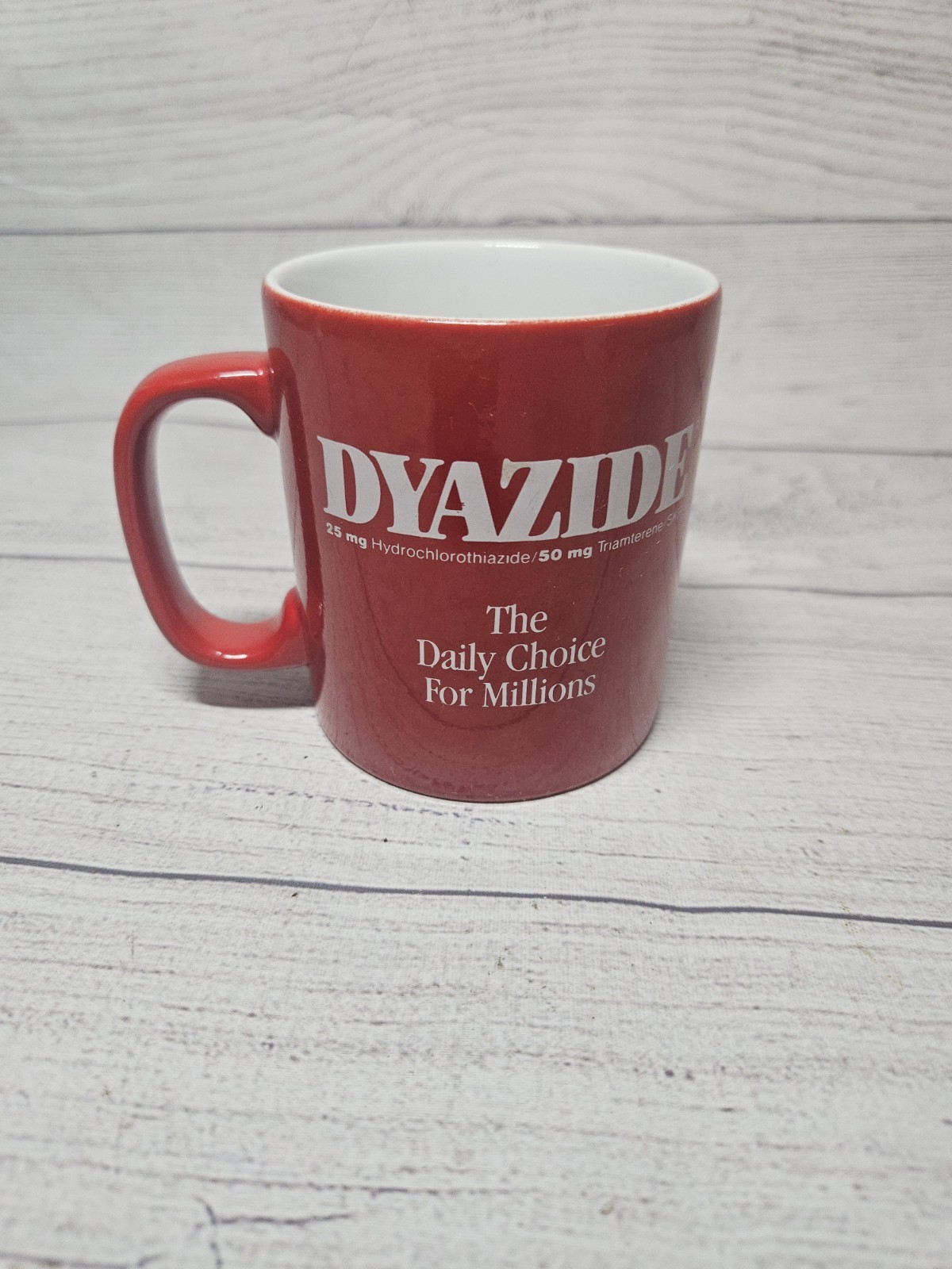 DYAZIDE Pharmaceutical Drug Rep Promotional Mug Coffee Cup-Red-RARE! – England
