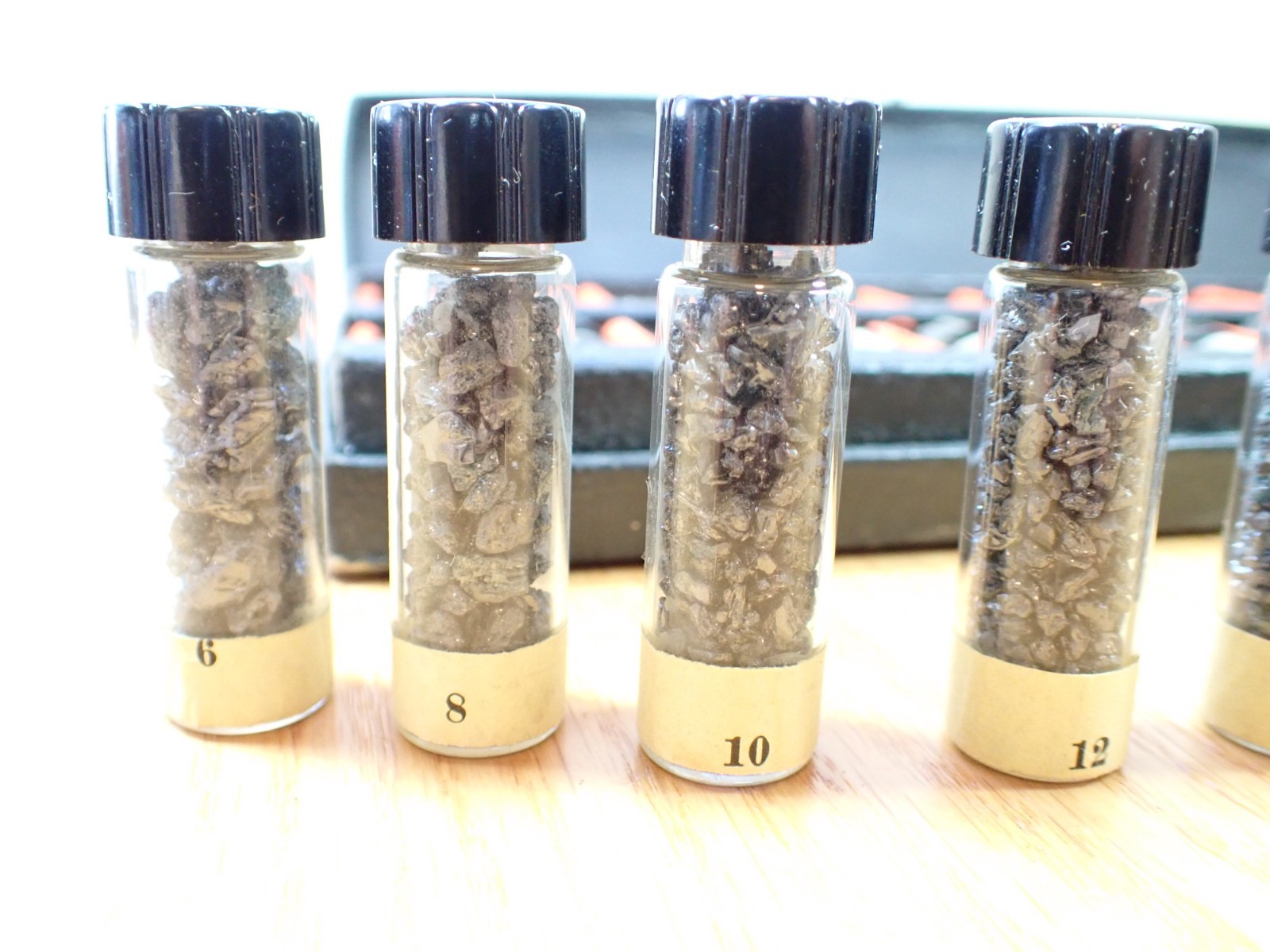 Vintage Rare Set of Carborundum Co. Sample Display Set of Grit Sizes