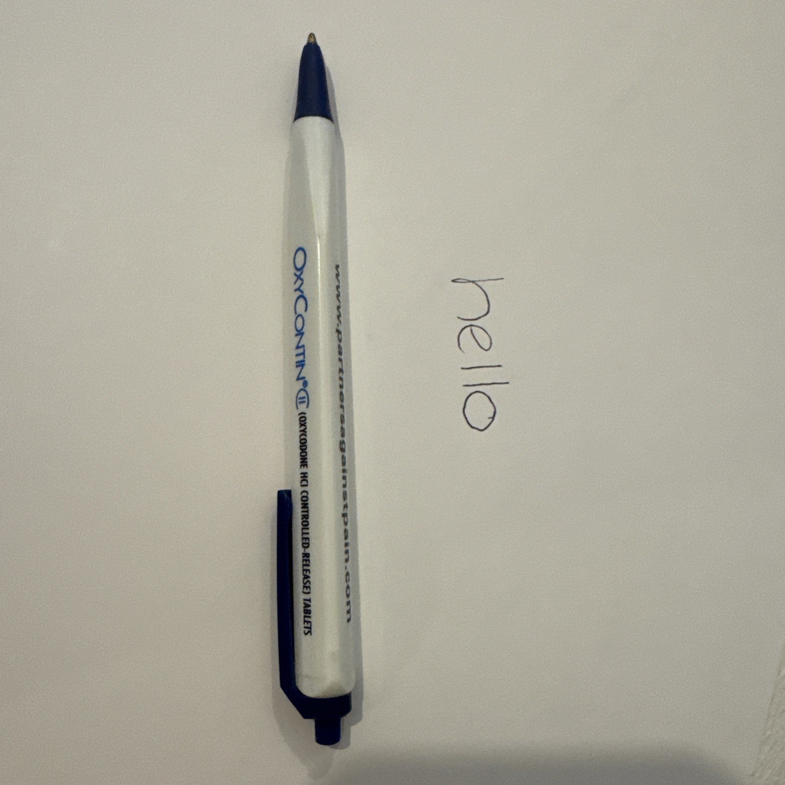 Bic Pen OxyContin OxyIR Purdue Pharma Drug Rep Oxycodone Partners Against Pain